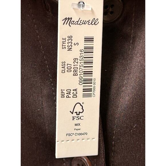 NWT J Crew100% Satin Brown Long Sleeve Blouse Button Down Pockets  Sz Small - Picture 7 of 13